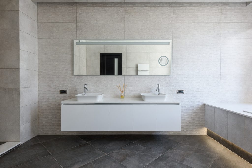 Stylish and simple bathroom in modern apartment